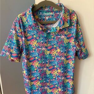 Chubbies Kids Vibrant Floral Polo - Blue, Pink, Yellow